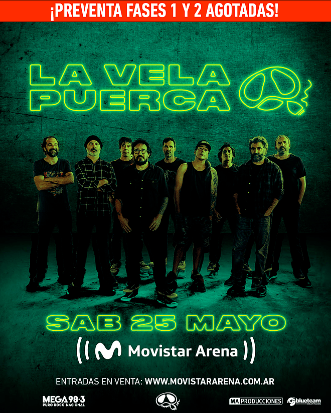 ¡La Vela Puerca tocará por primera vez en el Movistar&nbsp;Arena!