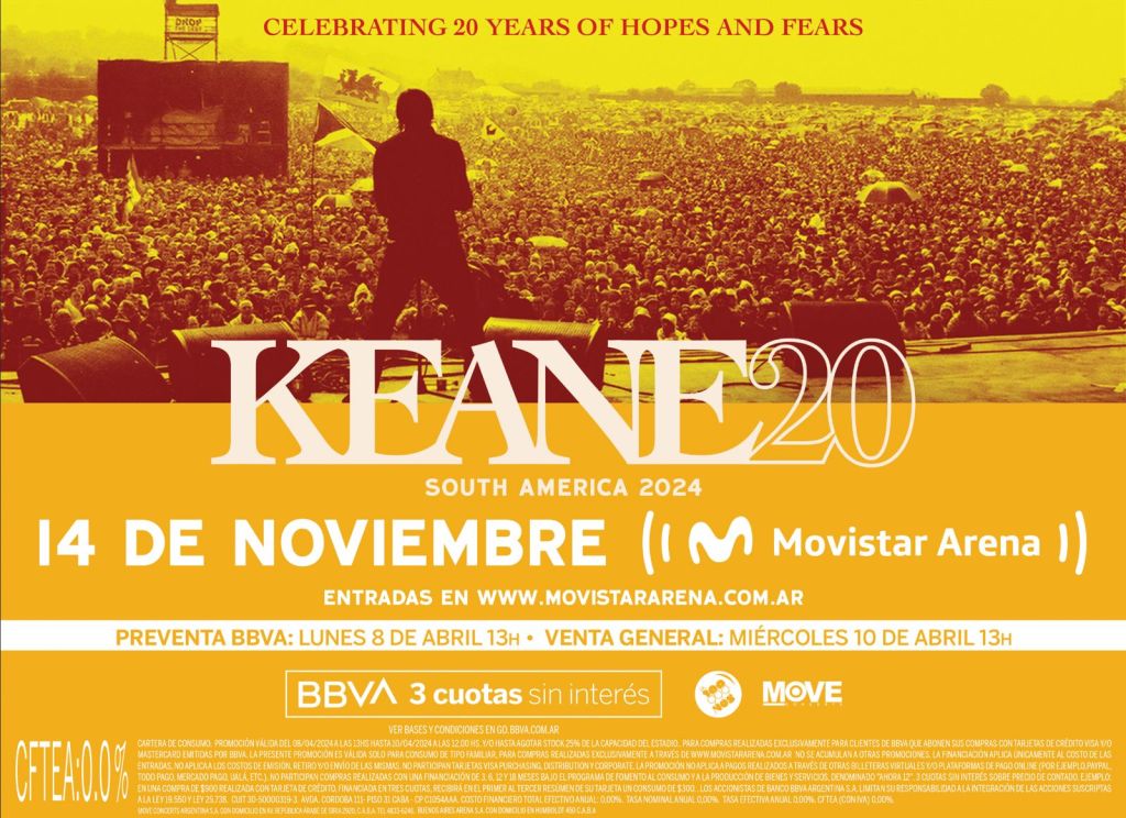 Keane regresa al país: cuándo salen las entradas para el Movistar&nbsp;Arena