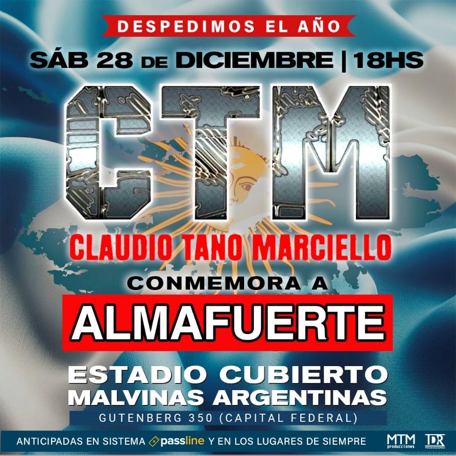 ¡Claudio Tano Marciello despide el año conmemorando a Almafuerte en el Malvina&nbsp;Argentinas!